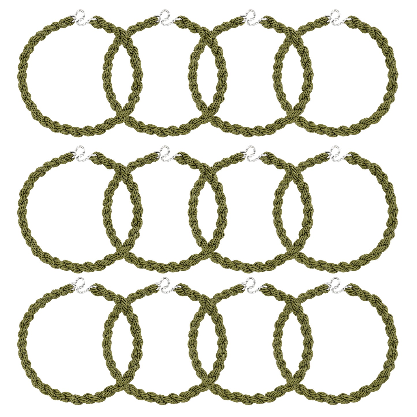 Sibba 12 Pcs Military Elastic Boot Straps Military Leg Straps Shoelace Boot Blousers Blousing Garters with Metal Hooks for Navy Army Air Force Boot Bands Camping Climbing Tool (Green)