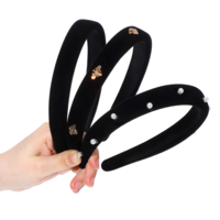 3 Pcs Velvet Wide Headband for Women Black Padded Headband Fashion Hair Accessories Cute Vintage Headbands Non Slip Trendy Headbands for Women Office Everyday Elegance Wedding