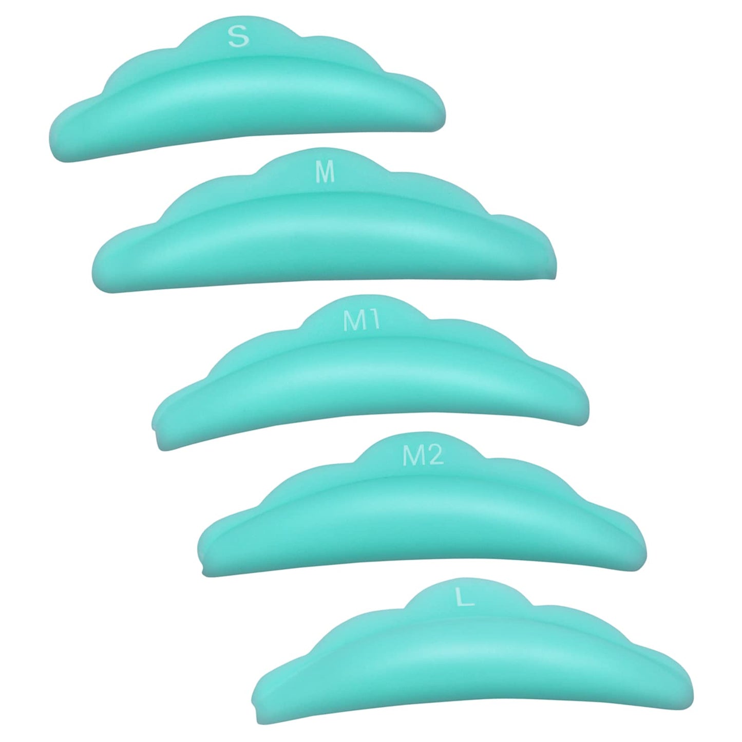 Sibba 10 Pieces Silicone Eyelash Perming Curler Eye Lash Lift Tint Perm Separator Kit Makeup Tools 5 Sizes S/M/M1/M2/L Reusable DIY Lashes Lifting Shield Rods Pads (Green)
