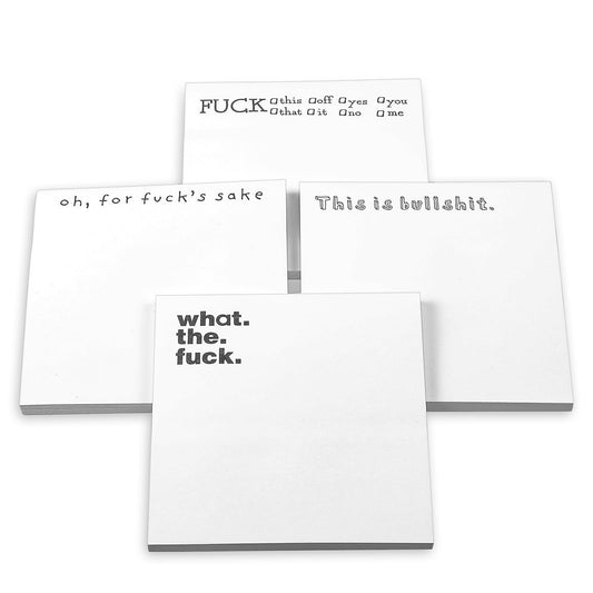 Wanmu 4Pcs Funny Sticky Note, What The F*ck Sticky Notepads, 'Oh, for F*ck's Sake' Novelty Notepads, Funny Office Supplies, Current Mood Sticky Note Tabs, Office Desk Accessory Gifts