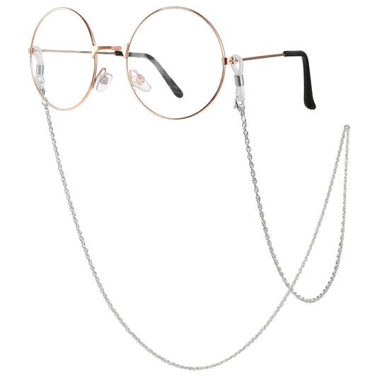 COMNICO Eyeglasses Chain, Stylish Eyeglass Strap Silver Gold Mask Lanyard Eyeglasses Chain Around Neck Elegant Sunglasses Strap Eyewear Holder for Women