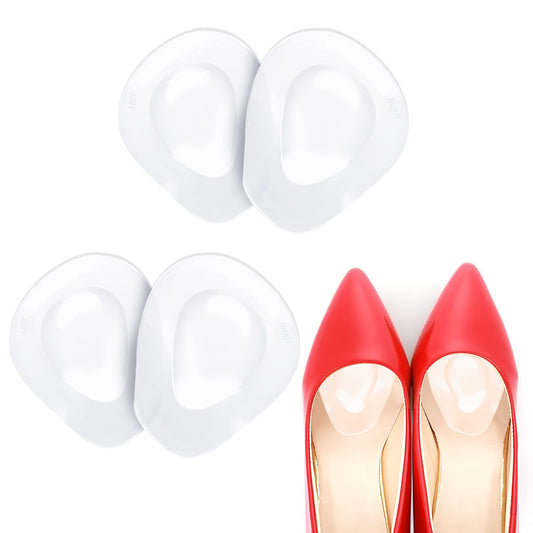 Sibba Metatarsal Foot Pads High Heel Inserts Platform Forefoot Support Sole Protector Ball of Cushions Pain Relief Toes Grips Bottom Bunion Insoles for Shoe (2 Pairs Clear Color)