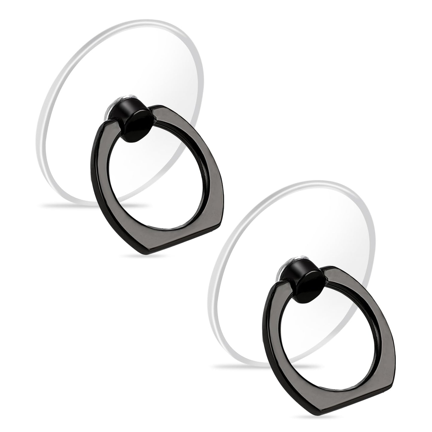 Socket Phone Case Grip Rings Holder 2 PCS Cute Finger Kickstand Cellphone Attachment Stand Folding Rotatable Universal Devices Support Single Hand Operation Accessories(Black)