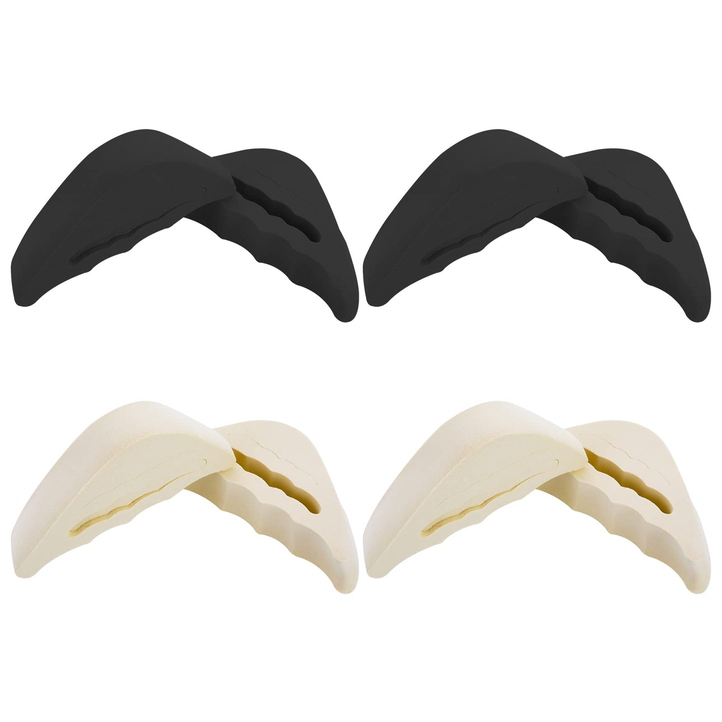 Sibba 4 Pairs Shoe Filler Insole, Adjustable Unisex Shoes Too Big Inserts, Reusable Shoes pad to Make Big Shoes Fit (Black&Beige)