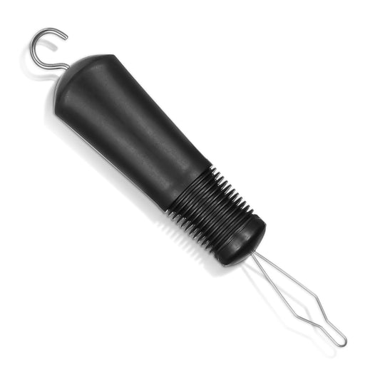 Button Hook with Zipper Pull, Button Assist Device with Comfort Wide Grip, Shirt & Coat Buttoning Aid Ideal for Limited Dexterity Caused by Arthritis Seniors, Stroke, Parkinson's (Black)