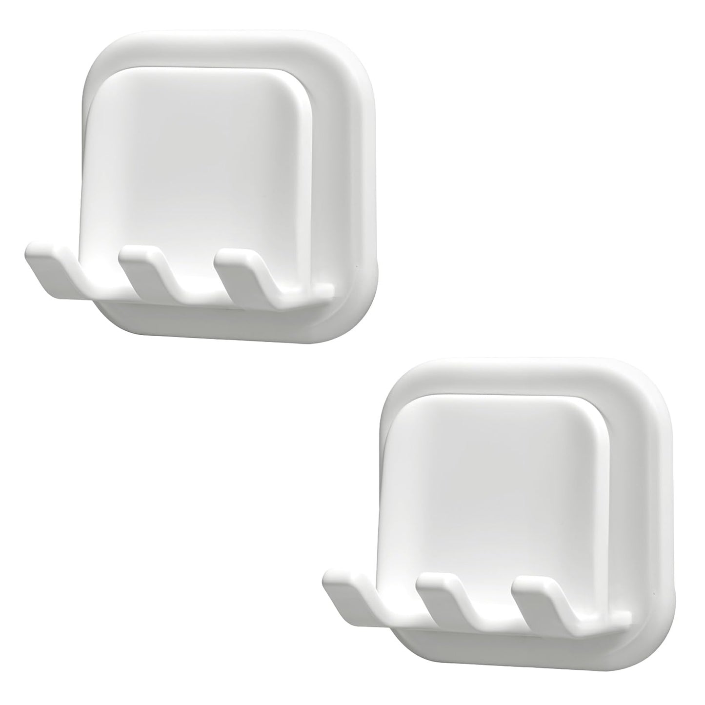 2 Pcs Toothbrush Holder Wall Mounted Self Adhesive Toothbrush Storage Organizer Water Proof Tooth Brushing Hook Mini Hanger Rack Multi-Function Holder for Bathroom Shower Dorm Cabinet Easy to Clean