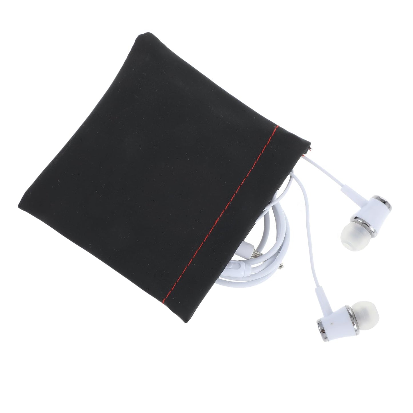 5Pcs Earphone Pouch PU Leather Headphone Storage Bag Universal Spring Bag Closure Soft Elastic Spring Pouch Portable Mini Storage Box for Storing Earphones Coins Keys USB Flash Drives Jewellery
