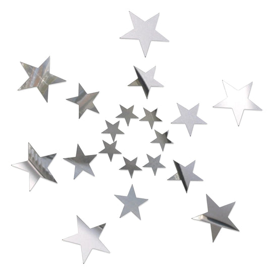 Dimeho 40 Pcs Stars Mirror Wall Stickers, 3D Acrylic Mirror Wall Decorations for Living Room Removable Stars Stickers Art Decal for Bedroom Wedding Birthday DIY Wall Decor (Silver)