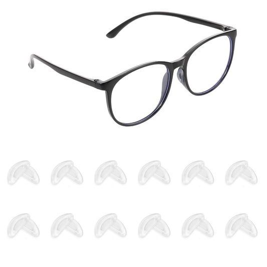 12 Pairs Eyeglass Nose Pads Thin Adhesive Anti-Slip Nose Pads Upgraded Soft Silicone Glasses Nose Grips Comfortable Sunglasses Nose Cushion Protector for Frames Replacement Kit (White)