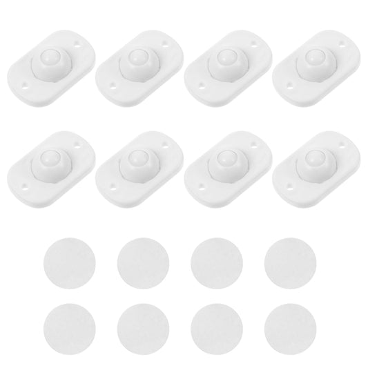 8 Pcs Mini Wheels for Kitchen Appliances, Self Adhesive Mini Caster Wheels Stem Casters Roller Bearing Universal Wheel, Swivel Wheels for Trash Can Storage Box Small Furniture - White