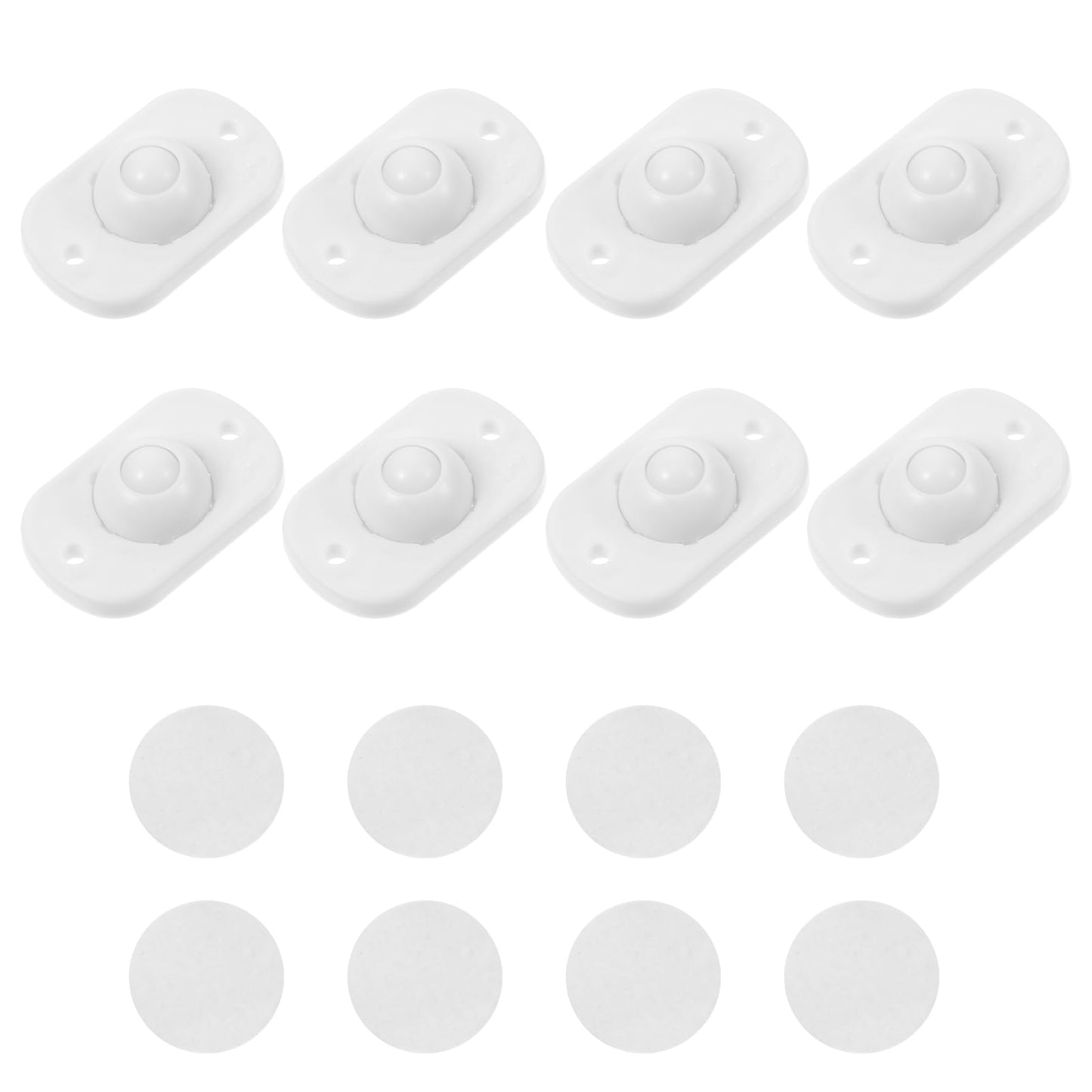 8 Pcs Mini Wheels for Kitchen Appliances, Self Adhesive Mini Caster Wheels Stem Casters Roller Bearing Universal Wheel, Swivel Wheels for Trash Can Storage Box Small Furniture - White