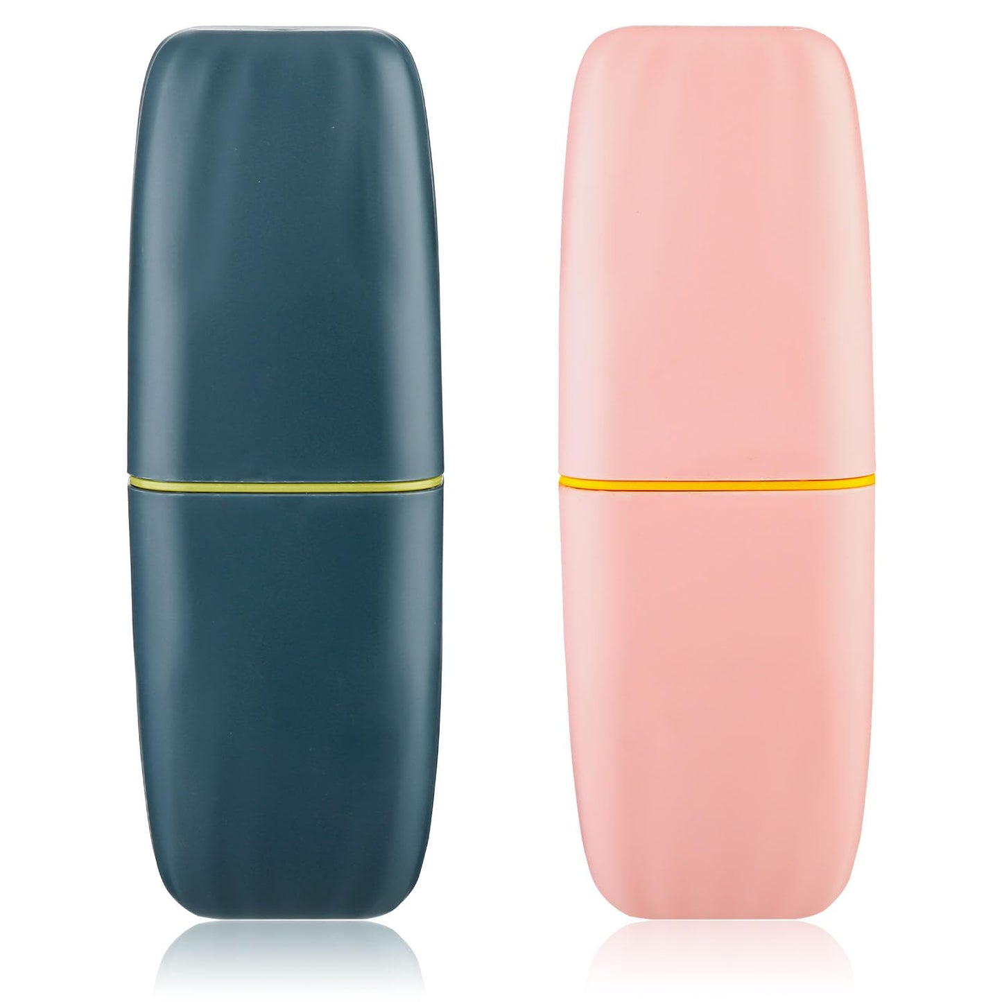 Sibba Toothbrush Travel Case 2 PCS Traveling Toothpaste Storage Holder Cover Cup Portable Container Box Small Plastic Pocket Dental Tooth Brush Set Bathroom