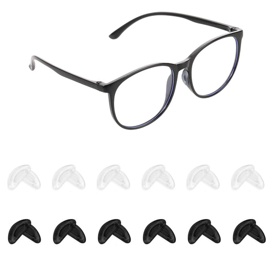 12 Pairs Eyeglass Nose Pads Thin Adhesive Anti-Slip Nose Pads Upgraded Soft Silicone Glasses Nose Grips Comfortable Sunglasses Nose Cushion Protector for Full Plastic Frames Replacement Kit