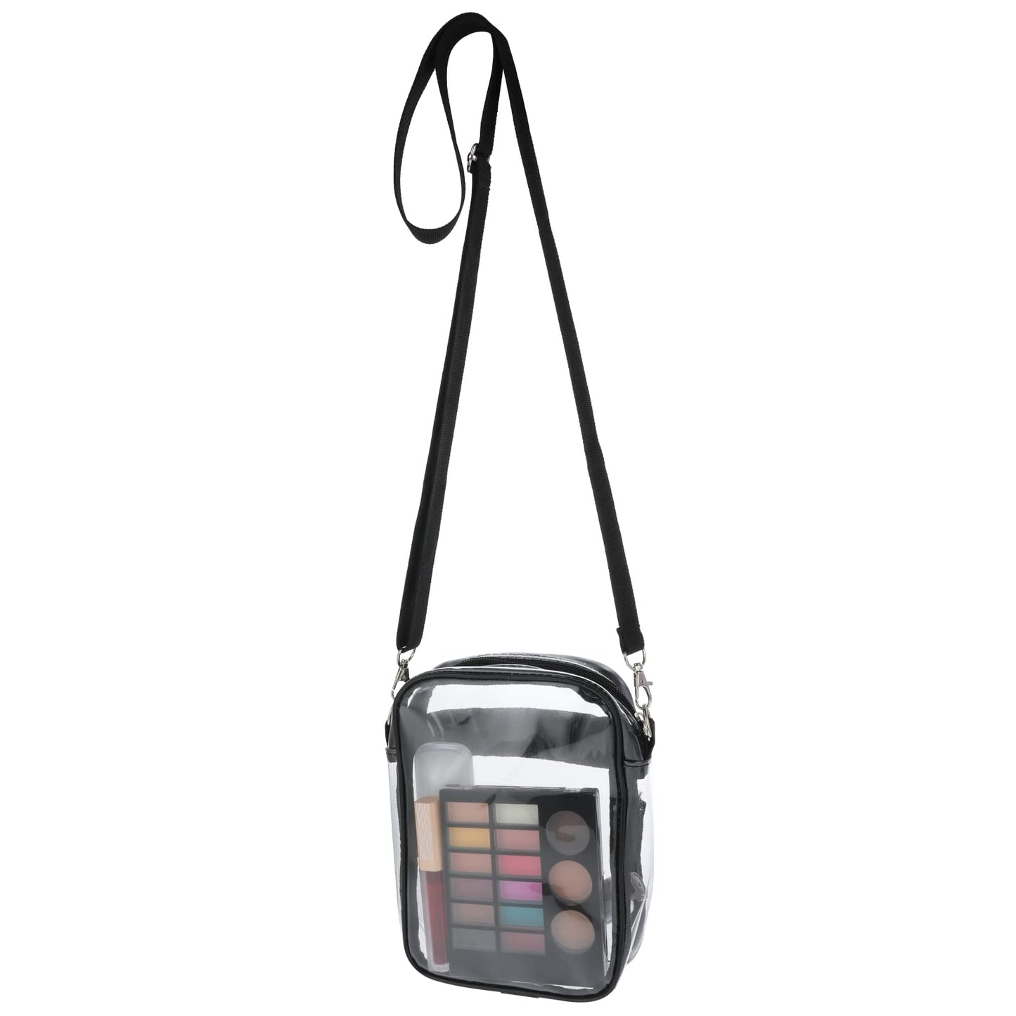 WLLHYF 1 Pcs Clear Crossbody Bag Clear Bag Stadium Approved Purse Bag PVC Clear Tote Bag with Adjustable Shoulder Strap Women & Men