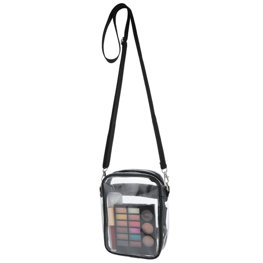 WLLHYF 1 Pcs Clear Crossbody Bag Clear Bag Stadium Approved Purse Bag PVC Clear Tote Bag with Adjustable Shoulder Strap Women & Men