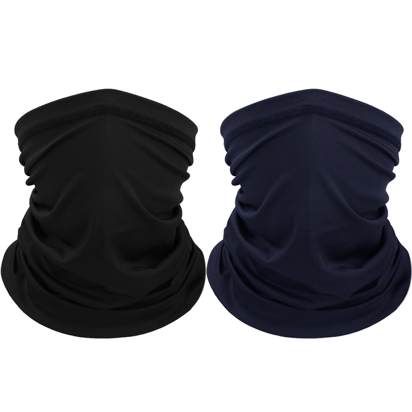 Sibba Neck Gaiters Face Cover Mask 2 PCS Ski Scarf Bandana Thick Breathable Work Running Bike Summer Weather Sun Covering Protection Sweat Wicking Half Sleeve Outdoor Men Women (blac/blue)