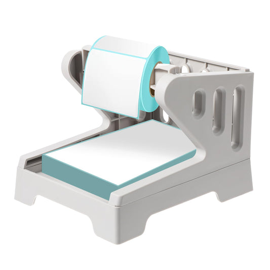 COMNICO Label Holder Thermal Shipping Label Holder for Rolls and Fan-Fold Labels Shipping Label Roll Holder White Desktop Label Printer Accessory Industrial Supplies for Office and Home