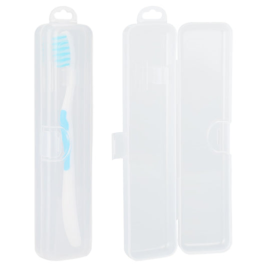 COMNICO 3 Pcs Toothbrush Case Portable Transparent Travel Size Toothbrush Holder Toothbrush Carrying Box Plastic Storage Container for Traveling