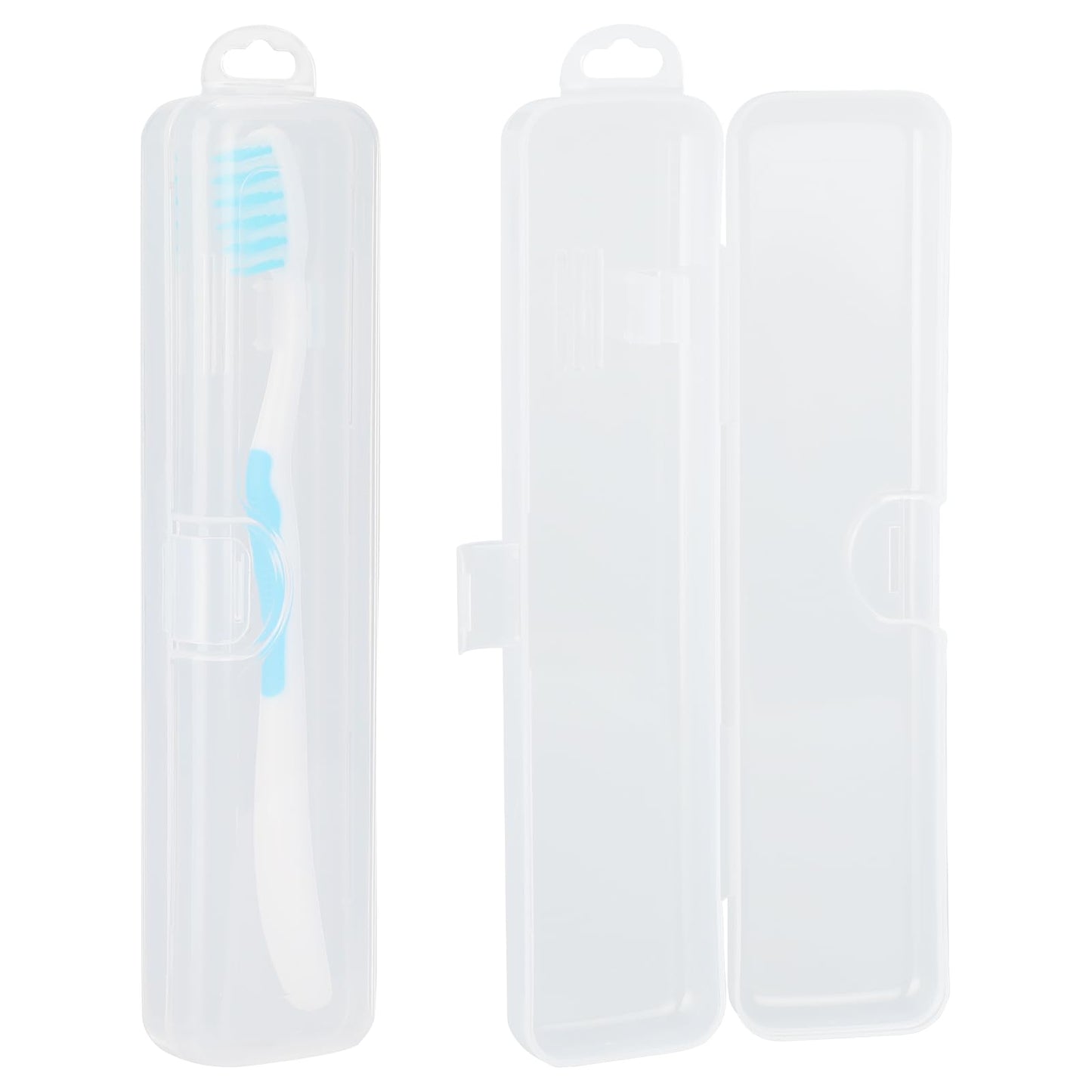 COMNICO 3 Pcs Toothbrush Case Portable Transparent Travel Size Toothbrush Holder Toothbrush Carrying Box Plastic Storage Container for Traveling