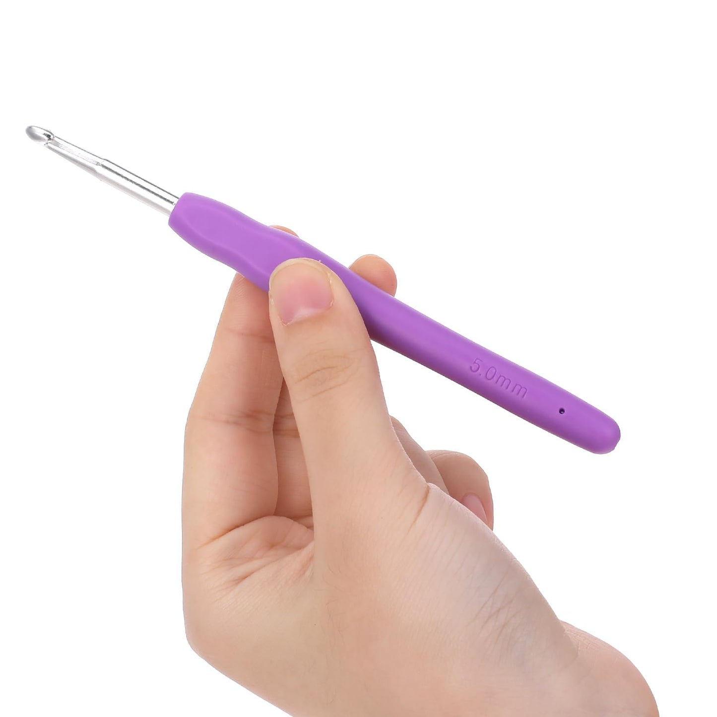 5 mm Crochet Hook Ergonomic Handle for Arthritic Hands 6pcs Extra Long Knitting Needles Ergonomic Crochet Needles Knitting Needles with Soft Handle for Beginners Crochet Yarn Hobbyists