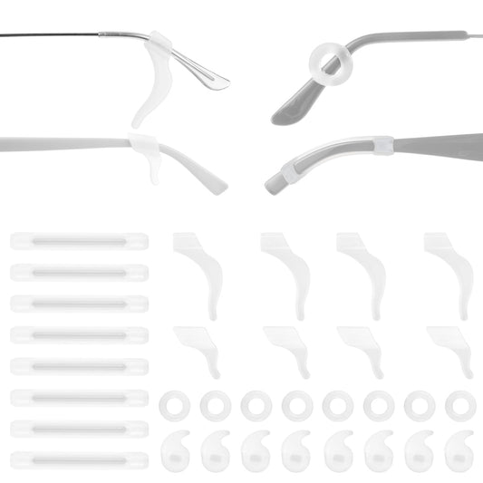 Sibba 16 Pairs Glasses Ear Grip Eyewear Retainers Stoppers Tips Sleeve Retainer Silicone Ear Hooks Retainers Anti Slip Eyeglass Holder Temple Retainer