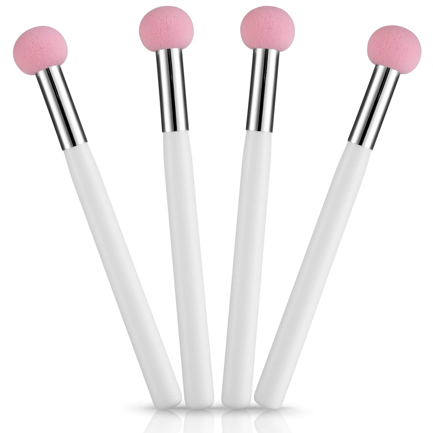 Sibba Foundation Brushes 4 PCS Makeup Setting Powder Blush Beauty Techniques Sponge Angled Stick Liquid Concealer Cream Nose Face Contour Make Up Loose Powder Puff Under Eyeline Set Pressed Blending