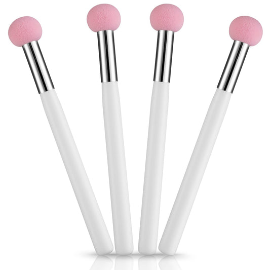 Sibba Foundation Brushes 4 PCS Makeup Setting Powder Blush Beauty Techniques Sponge Angled Stick Liquid Concealer Cream Nose Face Contour Make Up Loose Powder Puff Under Eyeline Set Pressed Blending
