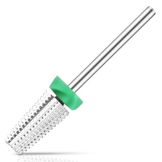 COMNICO Nail Carbide 5 in 1 Bit - Two Way Rotate Fast remove Acrylic or Hard Gel with 3/32" Shank, Both Left and Right Handed for Manicure Nail Art Drill Machine (Coarse, Silver)