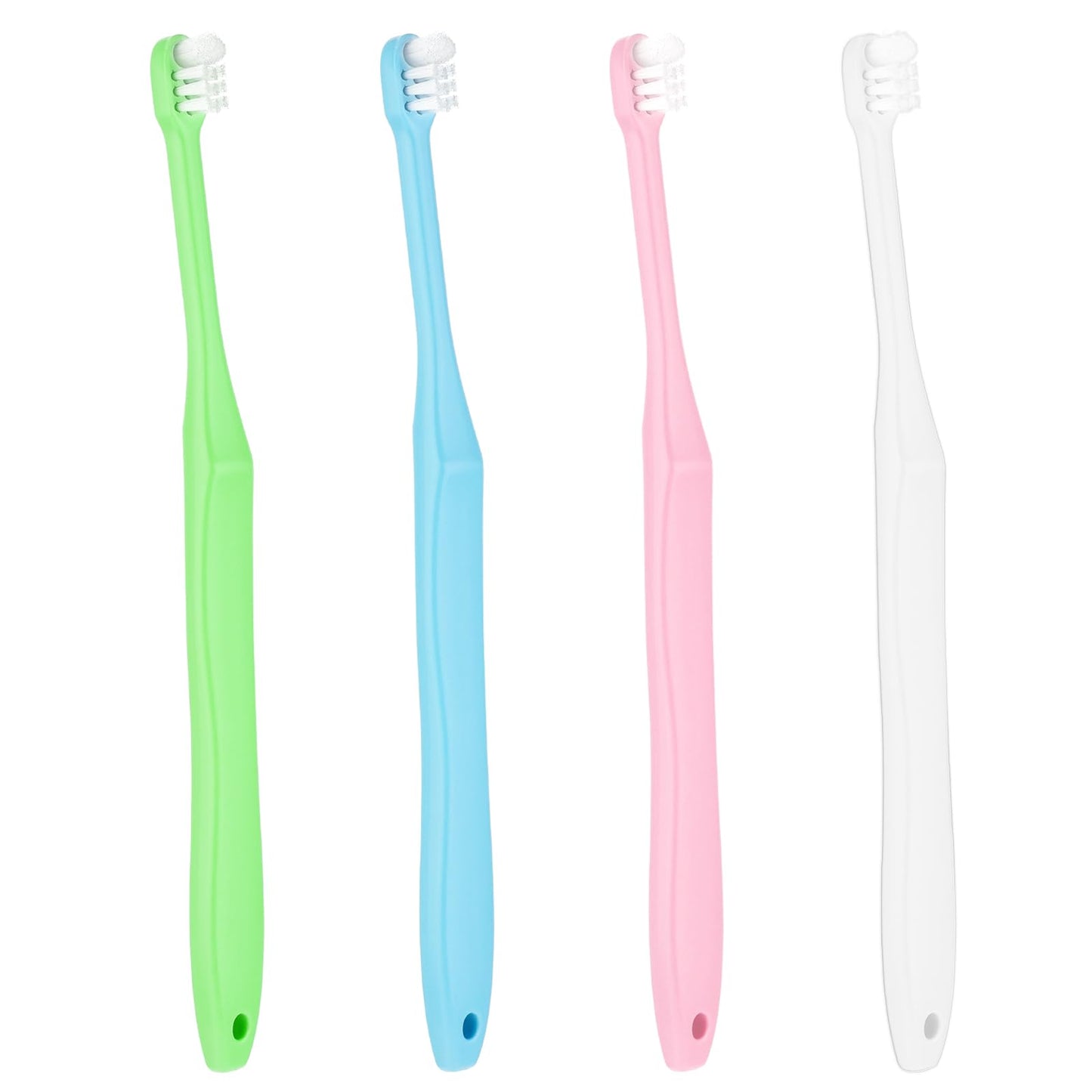 Dimeho 4 Pcs Tuft Toothbrush, Tiny Small Head End Tapered Toothbrush, Soft Gaps Trim Brush for Nursing Orthodontic Gum Toothbrush Single Compact Interdental Interspace Brush for Dental Cleaning