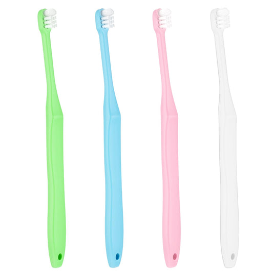 Dimeho 4 Pcs Tuft Toothbrush, Tiny Small Head End Tapered Toothbrush, Soft Gaps Trim Brush for Nursing Orthodontic Gum Toothbrush Single Compact Interdental Interspace Brush for Dental Cleaning