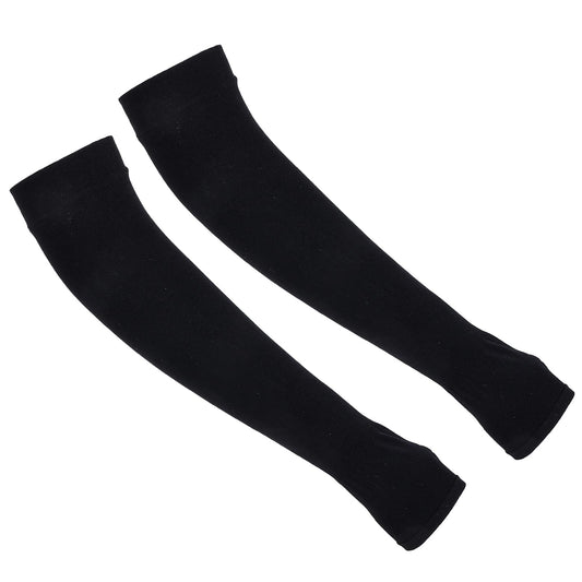 WLLHYF 1 Pairs UV Protection Arm Sleeves Cooling Sun Sleeves for Men & Women Arm Cover Sports Sun Sleeves with Thumb Hole, Black, One size