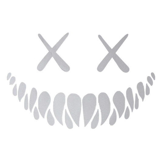 3 Pcs Motorcycle Reflective Sticker, 8 x 5 Inch Smile Demon Decal Stickers Safety Waterproof Reflectors Night Warning Reflective Car Sticker, Auto Bumper Stickers Universal for Most Cars