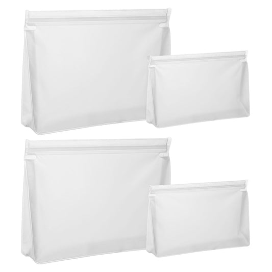 COMNICO 4 PCS Leakproof Clear Travel Toiletries Bag TSA Approved Quart Size Zipper Bags with Sealing Strip Reusable Women Clear Makeup Pouch for Liquids Cosmetics Makeup Bag Airport Security