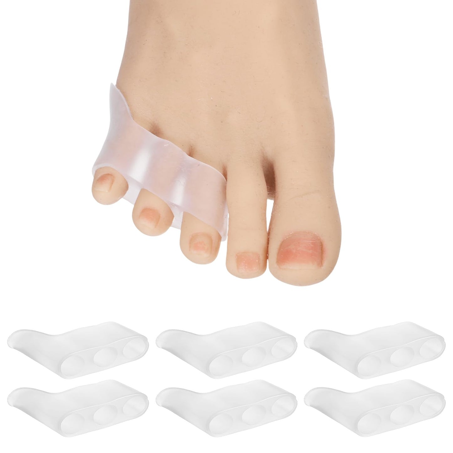 6PCS Gel Pinky Toe Splint Tailors Bunion Corrector Triple Gel Toe Separators Bunion Pads Straightener Silicone Little Toes Protector for Overlapping Calluses Curled Women Men Adjustable