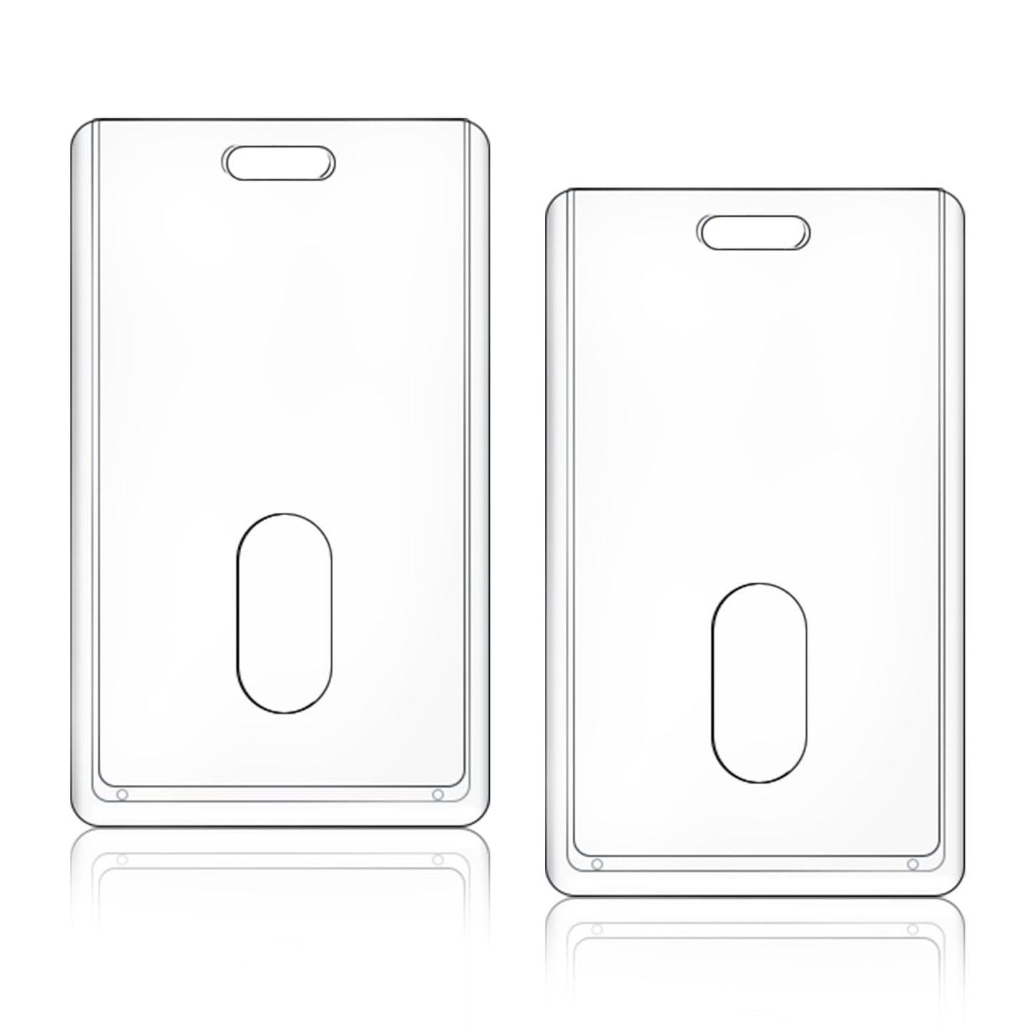 2Pcs Badge Holder Clear ID Badge Name Card Holder Vertical Name Tag Holder with Easy Access Thumb Slot Acrylic Protector Card Cover for Nurses Office School Student Driver Licenses Passes Credit Card