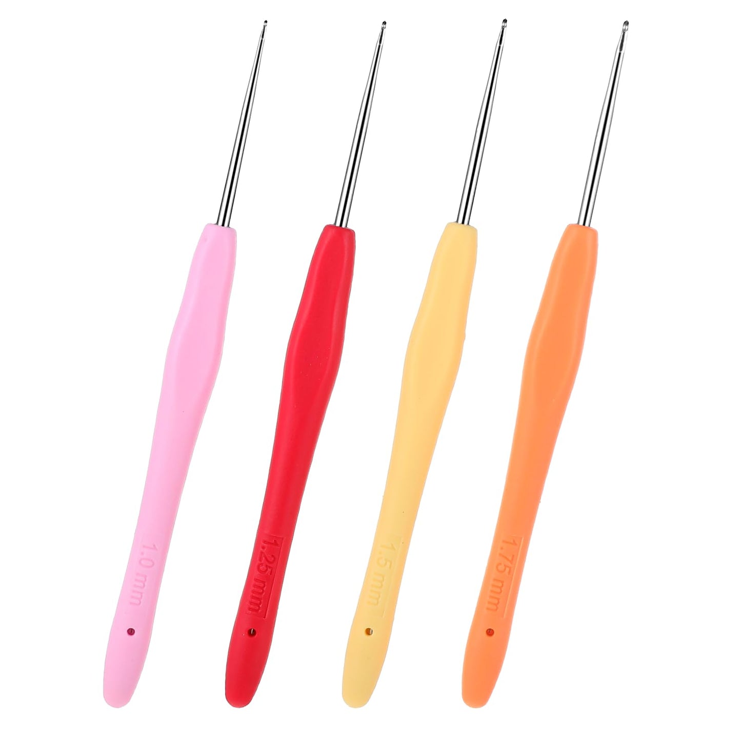 Wanmu 4 Size Crochet Hooks, Crochet Needles Ergonomic Handle for Arthritic Hands Extra Long Crochet Hook Set for Beginners and Experienced Crochet Hobbyists