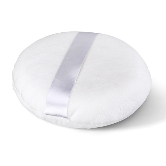 Sibba Large Loose Powder Puff, 5.12 Inch Ultra Soft Washable Reusable Velour Face Body Powder Puff with Ribbon for Face Cleaning, Makeup & Powder Foundation Blending, Wet Dry Makeup Tool