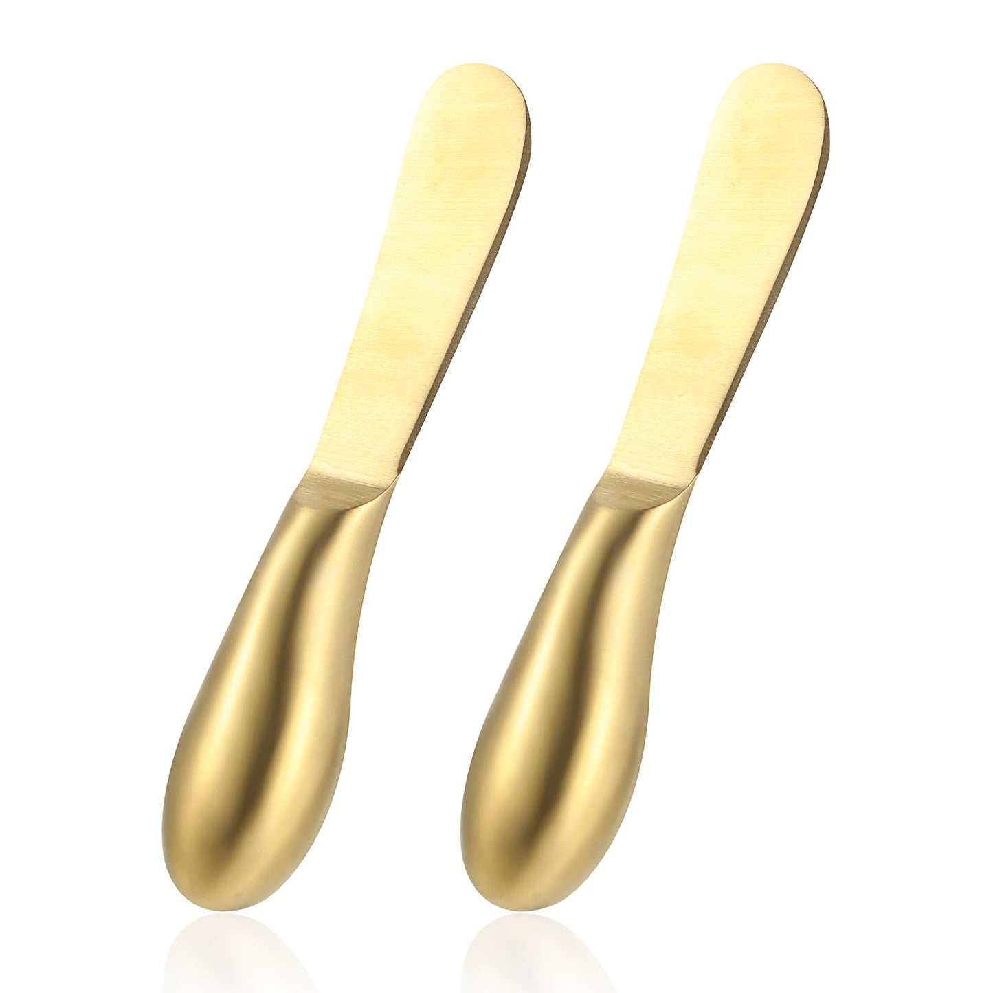 Dimeho 2 Pcs Stainless Steel Spreader Knife Set Butter Knife Little Cheese Spreader Knives Cocktail Knives for Condiments Cheese Charcuterie Board Jam Pastry making and Other Kitchen Daily