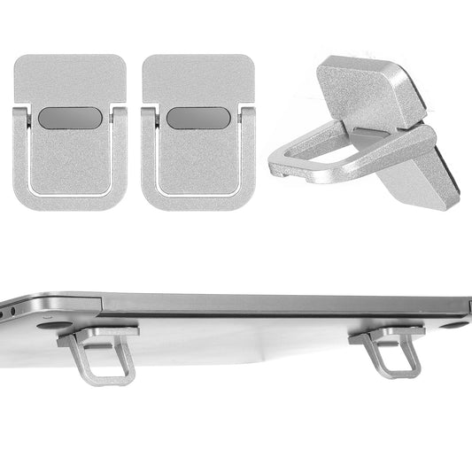 Wanmu 2Pcs Keyboard Stands, Portable Keyboard Riser, Mini Laptop Stand for Desk, Portable Laptop Stand, Invisible Computer Keyboard Stand for Desk, Notebook Stand Riser Aluminum (Silver)