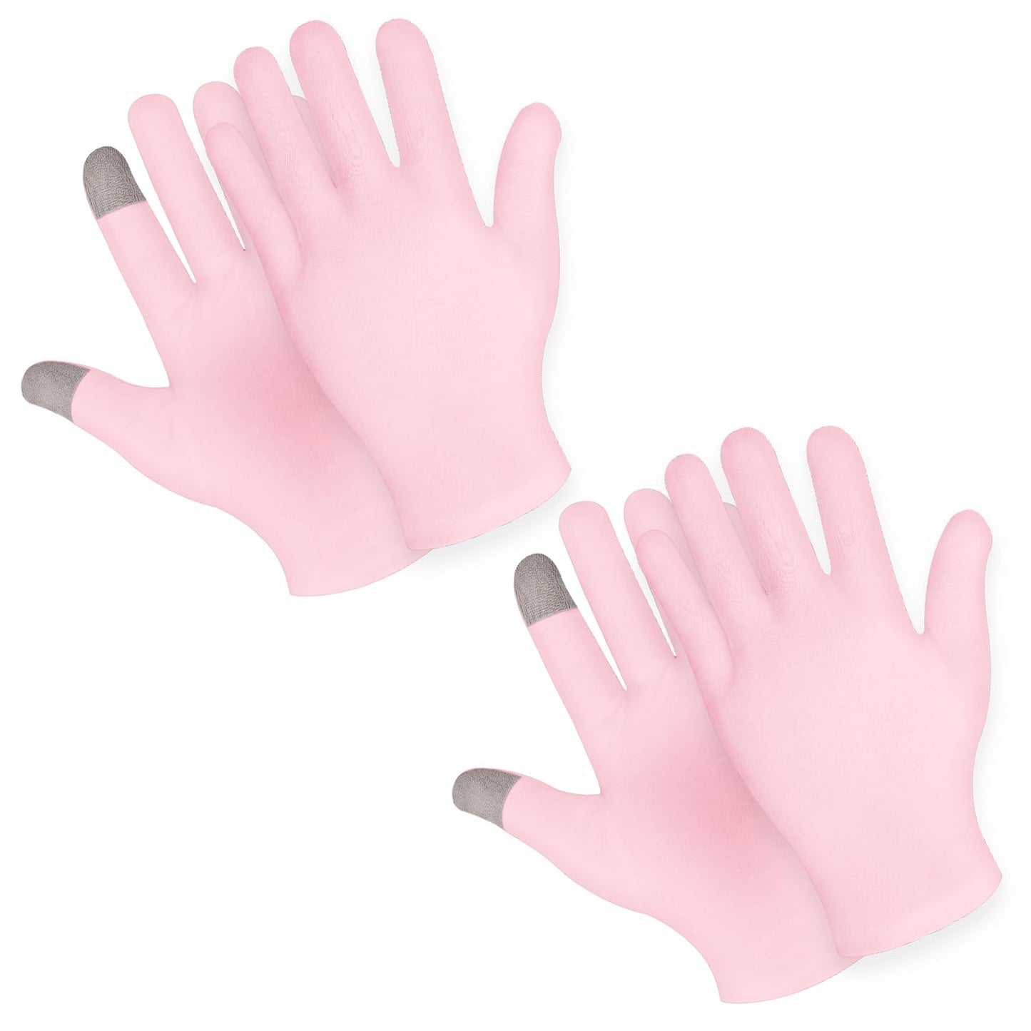 Sibba 2 Pairs Moisturizing Gloves Overnight, Touch Screen Gloves White Cotton Gloves for Dry Hands Eczema, Hand Spa Treatment Gloves for Repair Rough Cracked Dry Chapped Hands Skin, Inspection Gloves