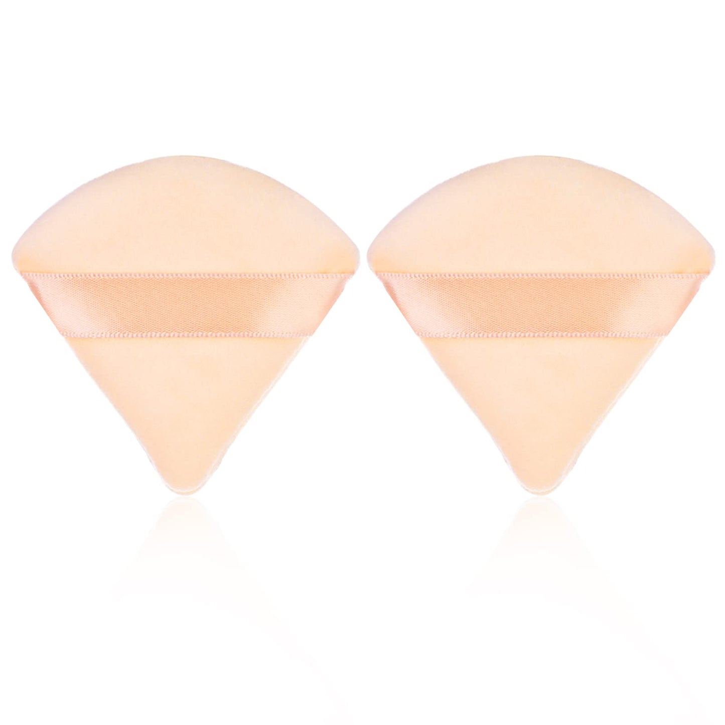 Sibba 2 Pieces Triangle Powder Puffs Face Cosmetic Powder Puff Washable Reusable Soft Plush Powder Sponge Makeup Foundation Sponge for Face Body Loose Powder Wet Dry Makeup Tool