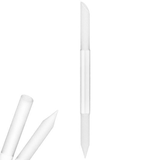 Sibba 1PC Manicure Double Sided Glass Cuticle Trimmer Professional Precision Filing Stick Tools Remover Abrasive Surface Grit Homes Nail Salons for Girls Women (Transparent)
