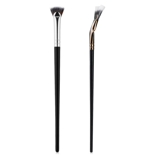 2Pcs Folding Angle Scalloped Lash Brush Multifunctional Fan Shaped Lashes Wand New Angled Eyelash Brush Separator Mascara Brushes Makeup Tool for Upper Lower Eyelash lifted Eye Shadow Eyebrow