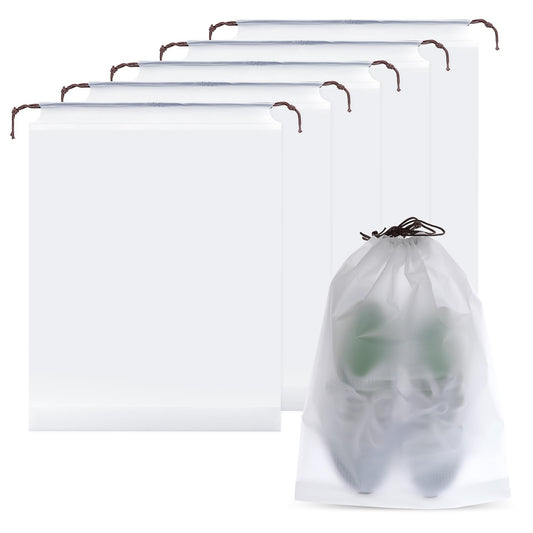 Sibba Shoe Bags Travel 5 PCS Portable Packing Storage Sneaker Golf Vacation Luggage Drawstring Space-Saving Dust-Proof Covers Pouch Backpack Organizer Dance Boot Handbags
