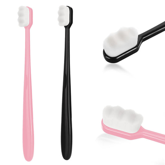 COMNICO Teeth Toothbrush, 2 Pcs Extra Soft Manual Toothbrushes Deep Cleaning Micro Nano Toothbrush with 20000 Soft Bristles for Kids Adults Elderly Sensitive Gums