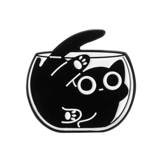 Cute Enamel Pin Alloy Cartoon Cat Brooch Funny Animal Lapel Pins Cat Clip Decoration Badges for Backpacks Clothes Jackets Bags Hat Christmas Valentine's Day Gift(In Bowl)
