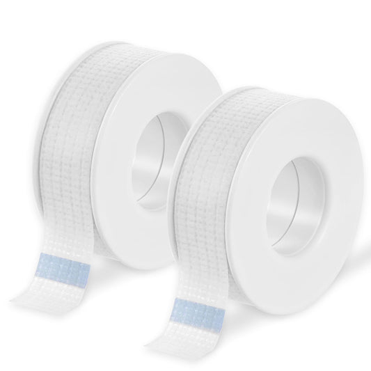 Wanmu 2Pcs Lash Tape for Eyelash Extensions - Pain-Free Removal, 4 Yard White Silicone Gel Eyelash Extension Tape, Makeup Tape for Sensitive Skin, Lash Extension Supplies, Breathable Micro Porous
