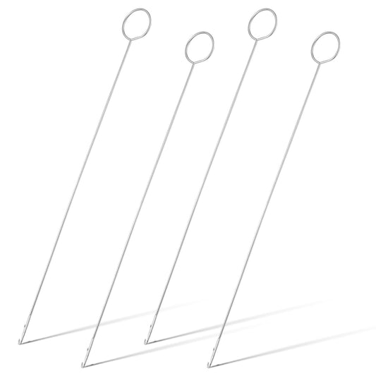 4 Pcs Sewing Loop Turner Hook with Latch Long Tongue Crochet Stainless Steel Needle Threading Knot Grippers Sewing Tool DIY Knitting Accessories for Tube Straps Fabric Belts Strips