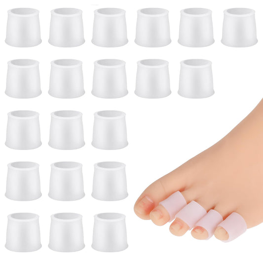 Wanmu 20Pcs Toe Sleeves Protectors, Toe Covers, Toe Tube Pads for Protect Toe from Rubbing, Corns, Ingrown Toenails, Hammer Toes, Blisters, and Other Painful Problems