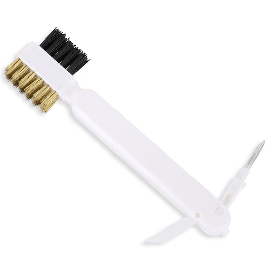 Cleaning Scrub Brush Hard Bristle Crevice Cleaning Brush Multifunctional Scrub Brush Kitchen Scrubber Brush with Stiff Bristle Cooktop Scraper for Household Range Hood Grease Grime Stovetop Pot
